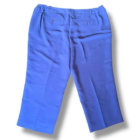 Talbots Womens Dress Pant Plus Sz 22W Blue Cropped Trouser Preppy Coastal Capri - Picture 4 of 7